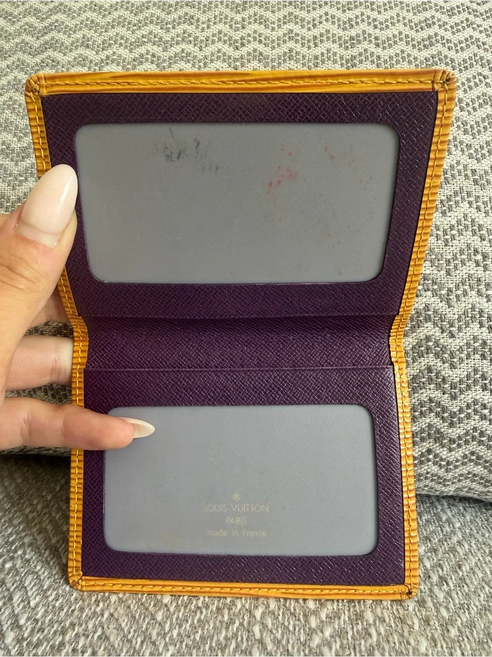 Louis Vuitton Epi Leather Mustard Yellow Card Holder ID Wallet Made in France